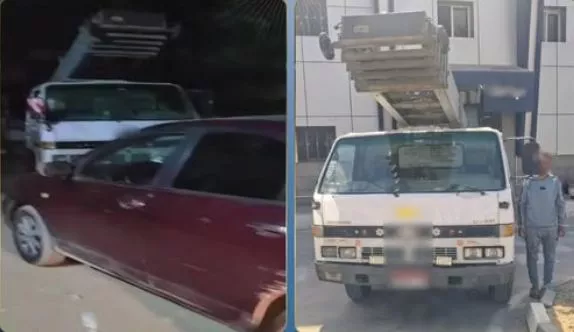 ضبط سائق ونش ترك سيارته بمنتصف الطريق بحدائق الأهرام