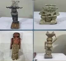 <strong>جانب من أثار العصور القديمة في مغارة سمالوط </strong>