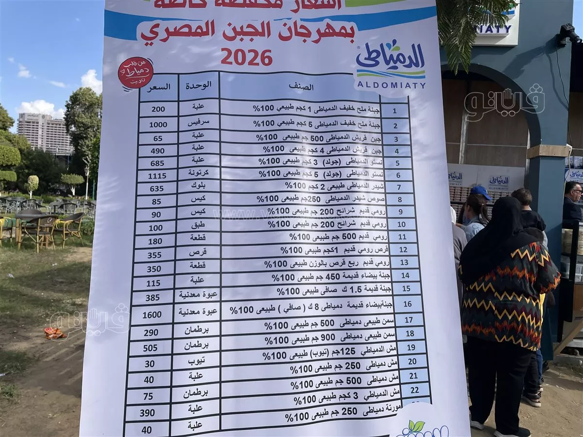 من 12 جنيهًا للزبادي إلى 395 جنيهًا للسمن الجاموسي، أسعار منتجات مهرجان الجبن المصري (صور)